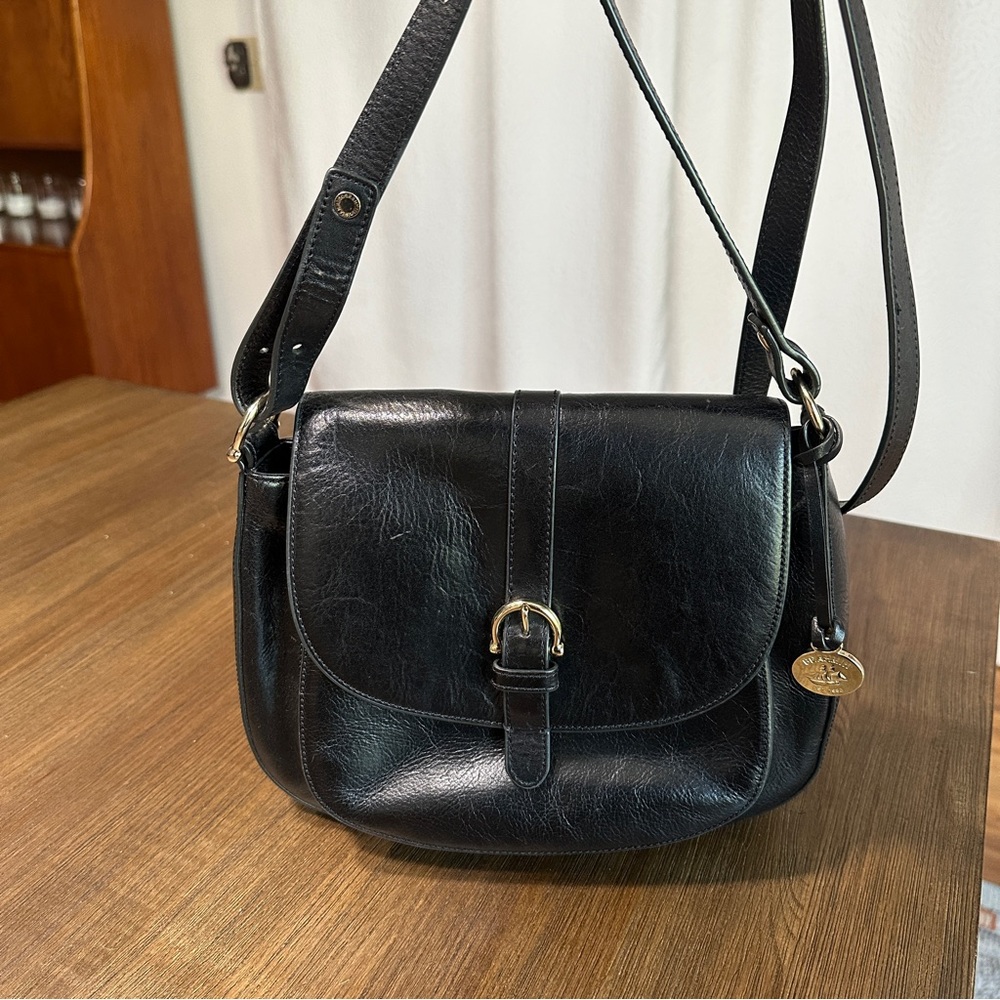 Black Leather Crossbody Bag